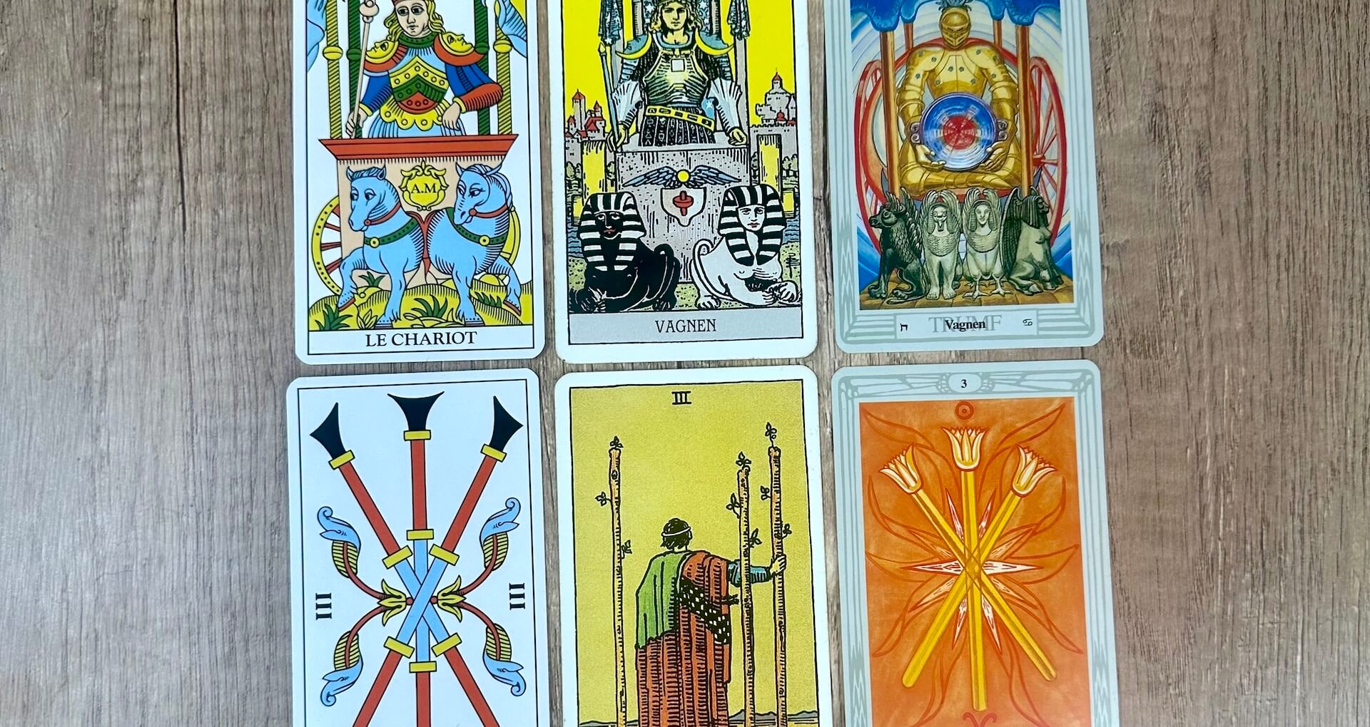 Tarotkort ur Marseille, Rider-Waite-Smith och Thoth